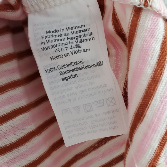 Madewell Greywood Red Pink Stripe Tank V-neck - Picture 6 of 6